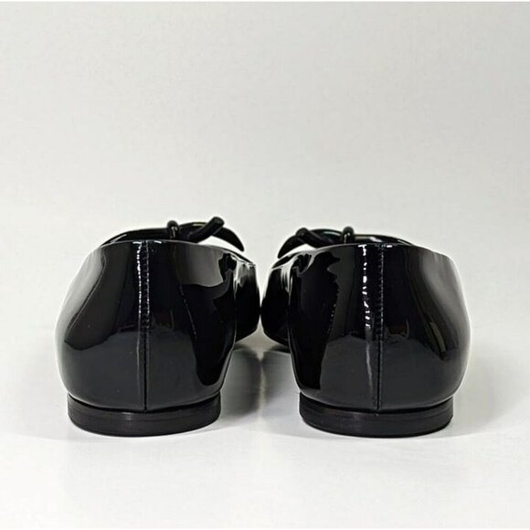 Ferragamo Women's Annie Patent Knot Ballerina Flats Black Size 7 C (MSRP $850) - Picture 9 of 11